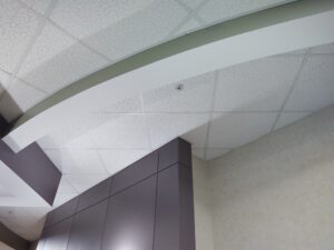 A white and gray ceiling
