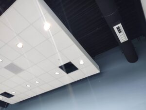 A white ceiling